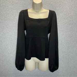 Anthropologie Vampire Goth Witch Square Neck Balloon Illusion Sleeve Top